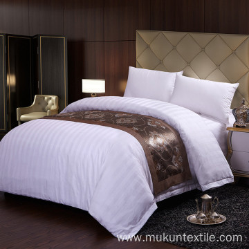 White 1cm2CM3cm stripe Hotel BedSheets Set